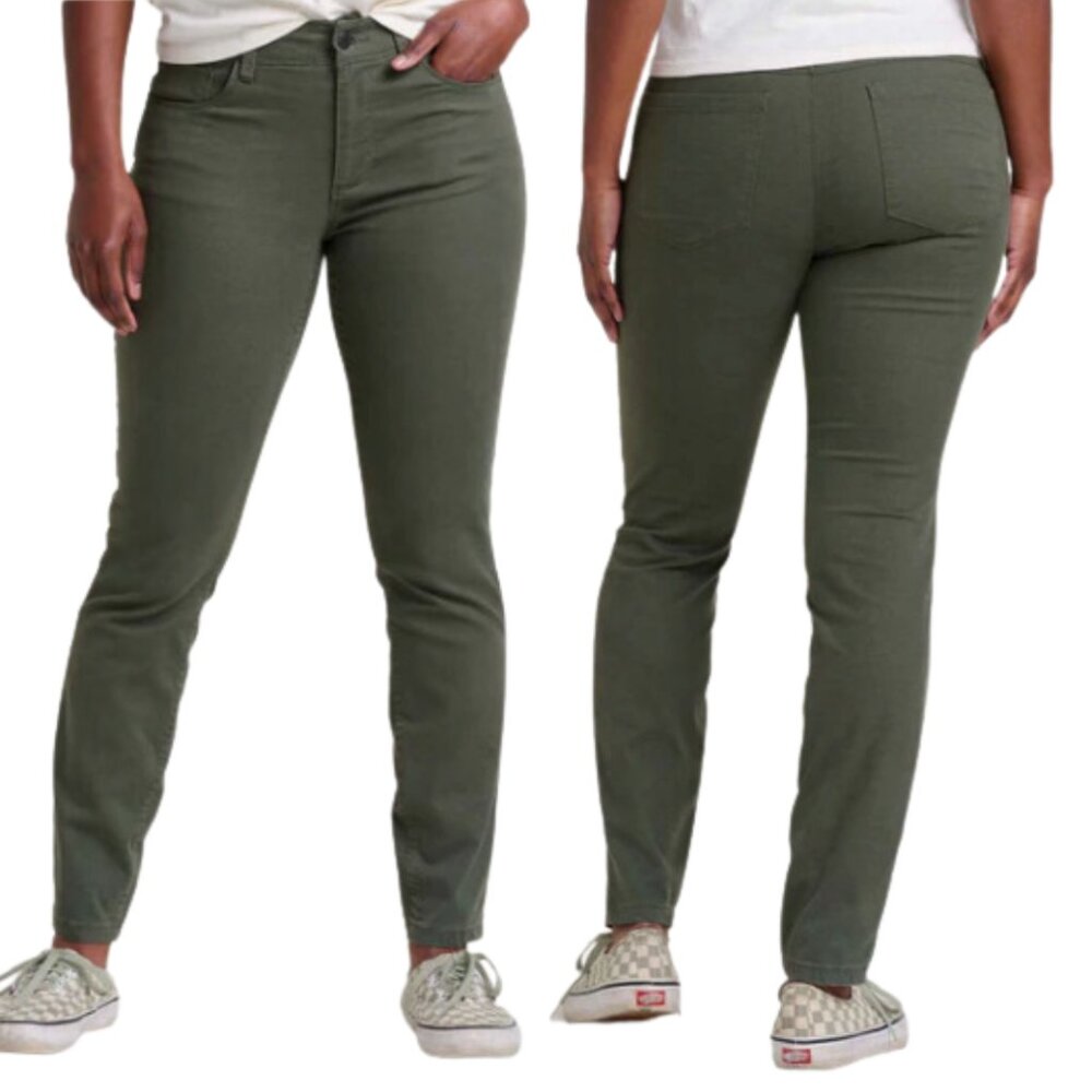 Todd & Co Jeans Earthworks 5 Pocket Skinny Pant "Beetle" Olive Green SZ 4 EUC